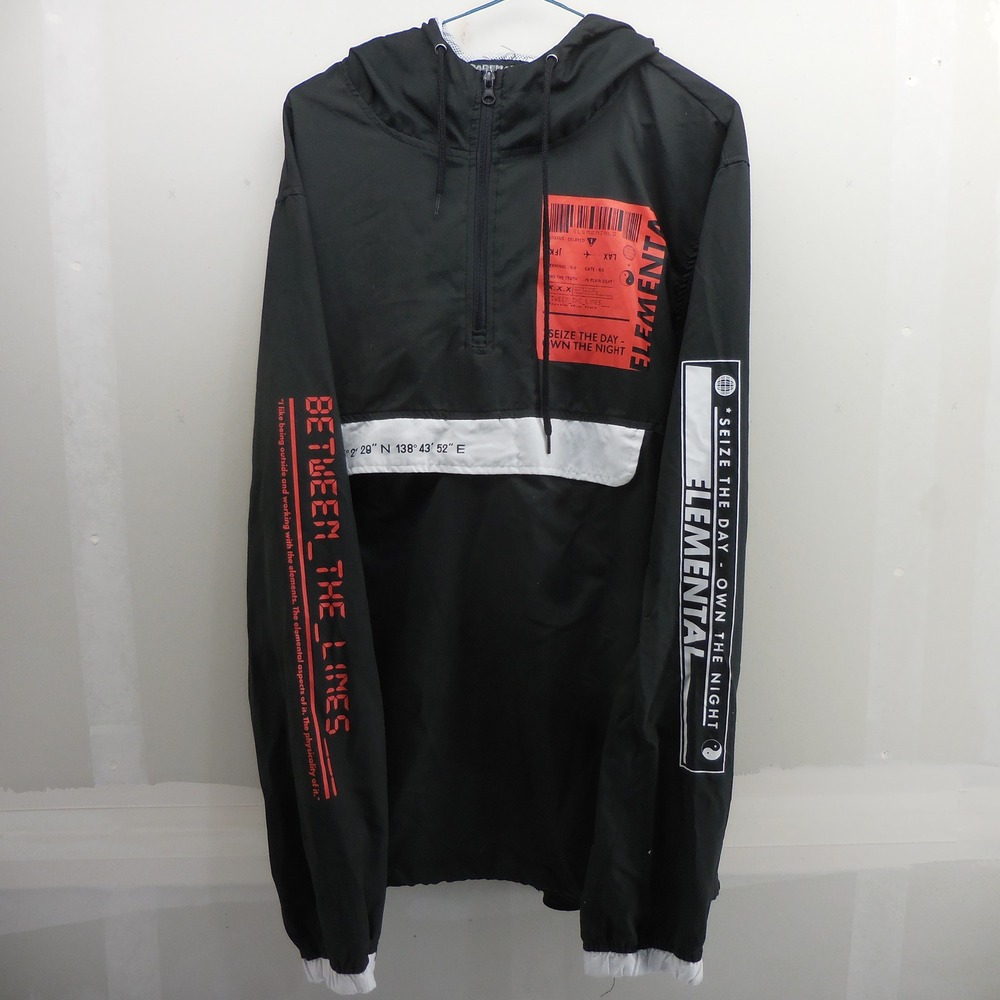 Brooklyn Cloth Elemental Windbreaker Hoodie Pullover Men's L Graphic Steetwear‎